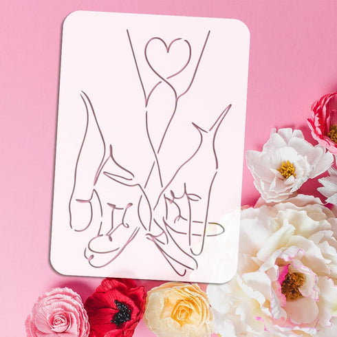 FINGERINSPIRE 6PCS Abstract Couple Line Stencils for Painting 8.3x11.7inch Reusable Men Women Couples Painting Stencils Large Face Hand Heart Patt...
