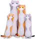 Cute Cat Plush Long Body Pillow Cuddle Cartoon Stuffed Animals Cat Plushie Soft Doll Pillows Gifts for Kids Girls (Orange, 27")...