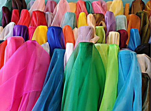 MDS Pack of 5 Yard Sheer Organza Fabric for Wedding Party Home Event Banquet Decorations, Backdrop Curtain Craft Dress Sewing Fashion DIY Crystal ...