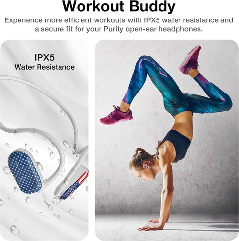Purity Air Open Ear Headphones - True Air Conduction Wireless Bluetooth Open Ear Earbuds with Dual Mic for iPhone/Android - Secured Long Wearing C...