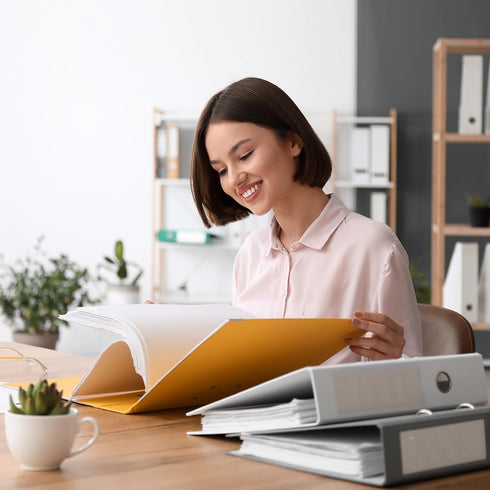 PATIKIL 9.3x12.2" Punchless Binder Clamp, 2 Pcs Plastic Single Strong Clip Clamp Binder Without Rings Sheet File Folder Protector for A4 Size Pape...