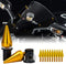 AeroBon 10 Sets M5 x 15 mm Universal Fit Windshield Bolt Kit for Motorcycle Windscreen (Gold)...