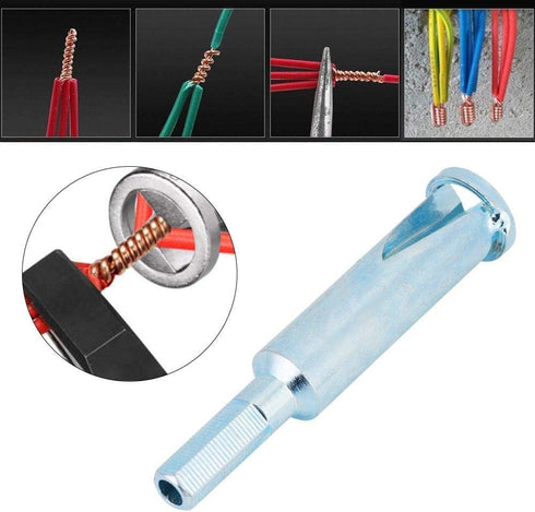 YWBL-WH Wire Stripper Electrical Cable Quick Connector Twisting Tool for Power Drill Driver (Rectangle/Round)(Round), Terminals...