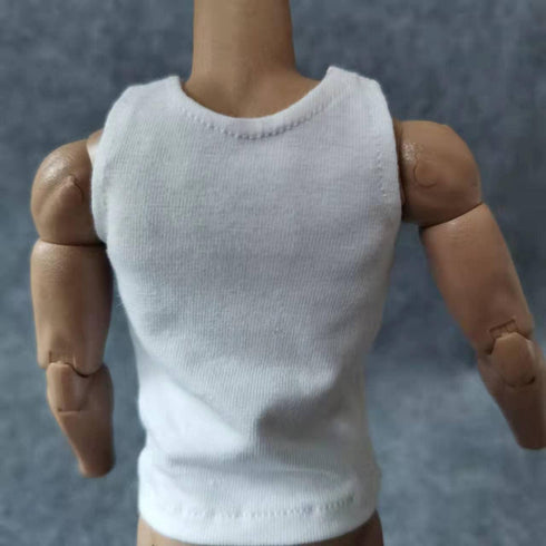 1/6 Custom Scale T-Shirt Sleeveless Vest Clothes for 12" Male & Female Action Figure Doll Clothes Toy (Black + White)...