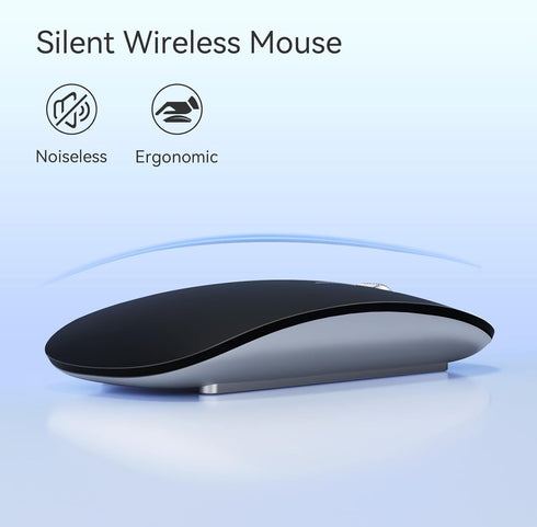TENMOS M18 Bluetooth Mouse, USB C Rechargeable Wireless Mouse, Triple Mode (Dual Bluetooth+USB) Computer Silent Mice Portable with USB Receiver Ty...