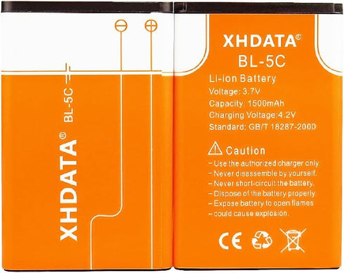 BL-5C Battery 3.7V 1500mAh Rechargeable Battery Large Capacity for Radio for Home with Current Protection (2 Pieces)...
