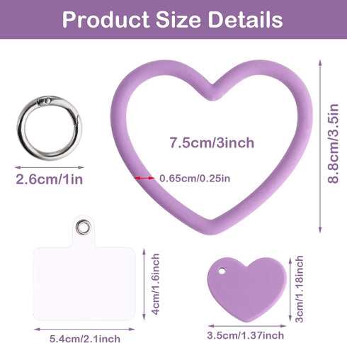 Heart Loop Phone Lanyard, Smart Phone Hand Wrist Lanyard Strap with Key Chain Holder Compatible with Most Smartphones for Cell Phone Case Keys ID ...
