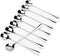 Long-handled ice tea spoon, cocktail stir spoons, stainless steel coffee spoons, ice cream scoop Set of 8 (Silver, Round)...