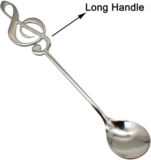 Maydahui 6PCS Guitar Spoons Music Note Teaspoon Set 18/10?304 ?Stainless Steel Musical Notation Dessert Spoon for Coffee Stirring Drink Mixing Mil...