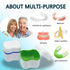 Denture Cup Kit, 2 Denture Case with 2 Denture Toothbrush & 2 Portable Toothbrush Box, Denture Cups for Soaking Dentures, Denture Cleaning Kit for...