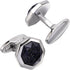 Octagon Goldstone Cufflinks for Men with Gift Box Silver Gold Plated Sparkling Polyhedral Crystal Men Cufflinks for Wedding Shirt Party Birthday A...