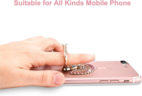 4 Pack Phone Ring Stand, Diamond Bling Butterfly Cell Phone Kickstand Grip, 360 Rotation Universal Multi Angle Metal Phone Ring Holder (2 Butterfl...