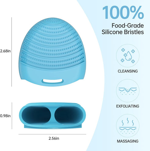 Silicone Face Scrubber Exfoliator, 4 Pack, Gentle Exfoliating Face Wash Brushes for Sensitive Skin, Waterproof Facial Cleansing Brush for Men and ...