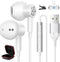 USB Headphone for PC Laptop Magnetic Wired Earbuds Computer Headset with Microphone Control Mute Mic Lightweight Noise Canceling in-Ear Corded Gam...