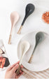 Ramen Spoons, Ceramic Asian Soup Spoon, Japanese Spoons for Kitchen, Pho, Dumpling, Noodles, Wantan, Miso, No slip into soup - 6.6 Inch, Mix clolo...
