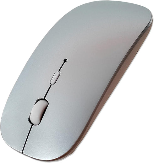 Bluetooth Mouse for Laptop/Tablet/iPhone/Android PC,Rechargable Quiet Slim Mice Compatible with Windows/Linux,Silver...