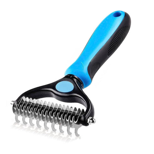 Dog Grooming Brush, Double Sided Undercoat Rake for Dogs Grooming Supplies, Pet Dematting Tool for for Mats & Tangles Removing...