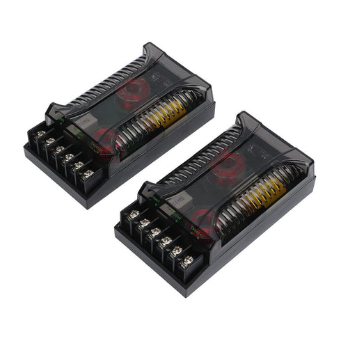 2 Way Car Audio Crossover, 2pcs Speaker Frequency Divider Car Audio Passive Crossover Up to 300 Watts, Overcurrent Protection Heat Dissipation Uni...