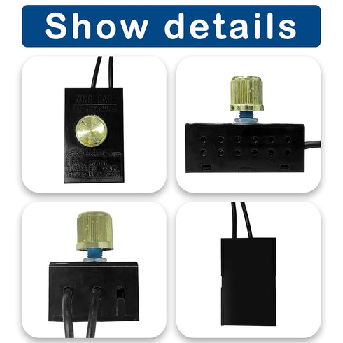Lamp Dimmer Rotary Switch Zing Ear ZE-03A 300W Watts Max 120VAC Part Replacement Repair Kit with Knob for Incandescent Lights Indoor use only Fine...