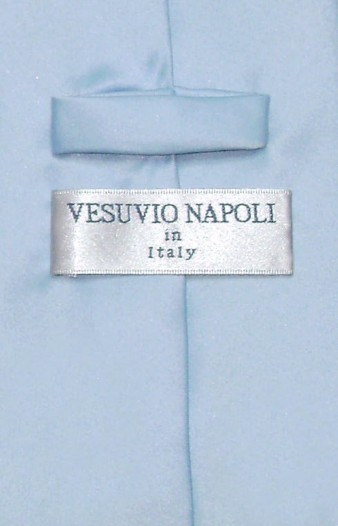 Vesuvio Napoli NeckTie Solid BABY BLUE Color Men's Neck Tie...