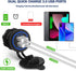 12V/24V 3.0 Dual USB Charger Socket with Touch Switch, Waterproof QC3.0 Dual USB Fast Charger Port Power Outlet for Marine, Boat, Motorcycle, Camp...