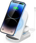 2 in 1 Charging Station for multi Devices, Wireless Charger Station for iPhone 15 14 13 12 Pro/Pro Max/Plus/Mini and Sumsung Pixel android wireles...