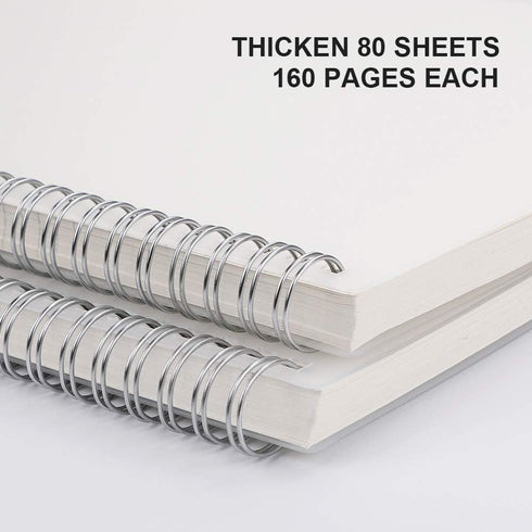 RETTACY Blank Journal Notebook 2-Pack - B5 Blank Spiral Notebook with 160 Pages per Pack, 100 GSM Premium Acid-Free Paper, Sketch Book for Drawing...