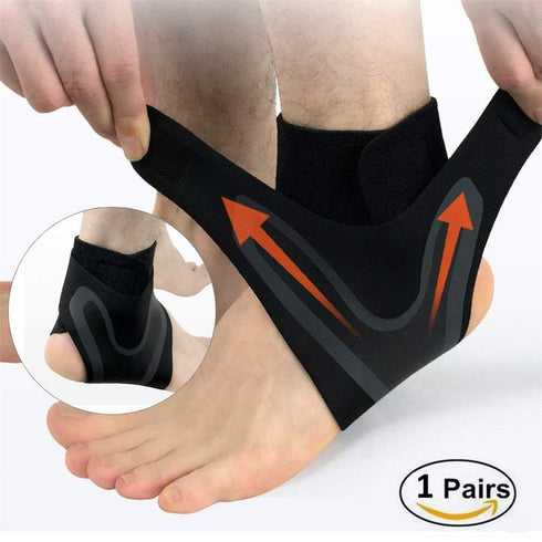 Ankle Support Brace, Adjustable Ankle Strain Protector Strap, Against Sprains Arthritis Compression Wrap Stabilizer, Pain Relief Foot Sleeve for B...
