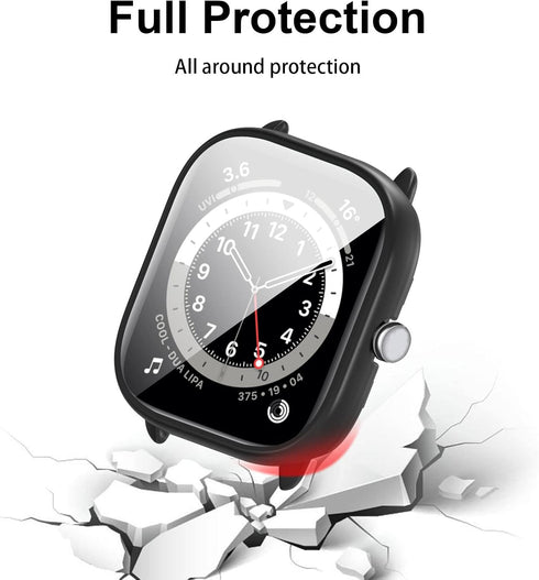 Screen Protector for Amazfit GTS 4 Mini Smartwatch, 2-Pack Hard PC Bumper Full Face Cover Protective Case Accessories for Amazfit GTS 4 Mini Men W...