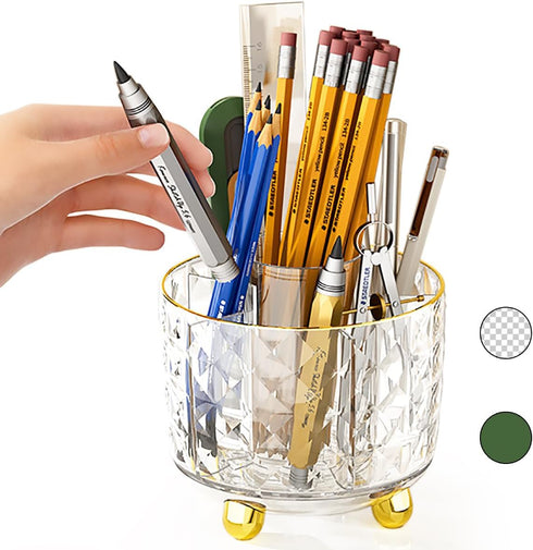 Pen Holder for Desk, 6 Slots 360° Degree Rotating Desk Organizers - Pencil Pen Organizers for Desk - Pencil Holder for Desk - Pencil Cup Pot for O...