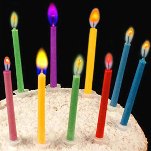 Birthday Cake Candles Happy Birthday Candles Colorful Candles Holders Included (24pcs)...
