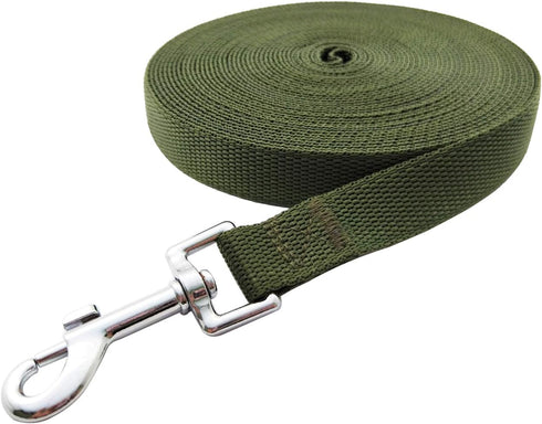 Nylon Training Dog Leash for Small Medium Large Dogs, 15ft 20ft 30ft 50ft Long Leash Dog/Puppy Lead for Obedience Recall Training, Camping (15ft, ...