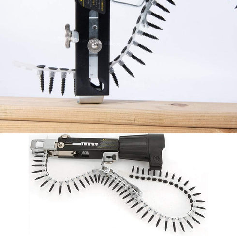 Screw Drill Chain Adapter for Power Drill Gun Chuck Range Automatic Screw Spike Chain Nail Gun Adapter Automatic Chain Nail Gun Kit for Electric D...