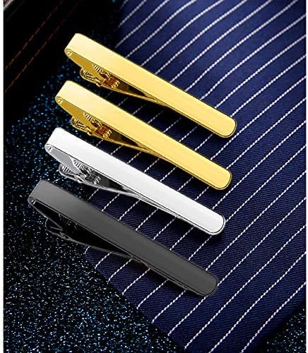 8 Pack Tie Clip for Men Roctee Tie Bar Clip Set Formal Business Men's Necktie Clips Shirts Men Slim Tie Pin Clamp, Gold Silver Black, New and Fash...