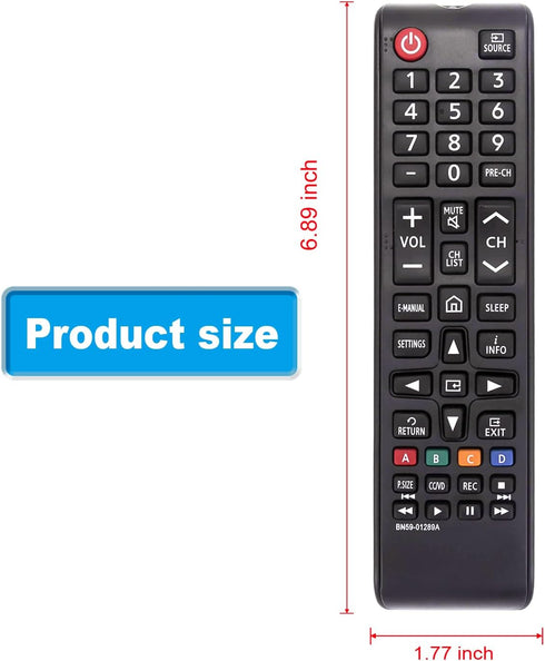 BN59-01289A Replacement Remote Control Compatible with Samsung TV UN40MU6290F UN43MU6290F UN49MU6290F UN50MU6070F UN55MU6071F UN65MU6070F UN65MU62...