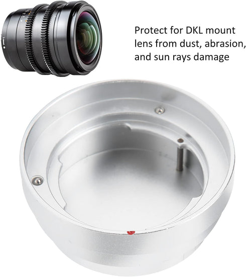 All Metal Camera Rear Lens Dust Cover Protector for DKL Mount Lens Alloy Silver Strong and Rear Lens Prevent Dust, Abrasion...
