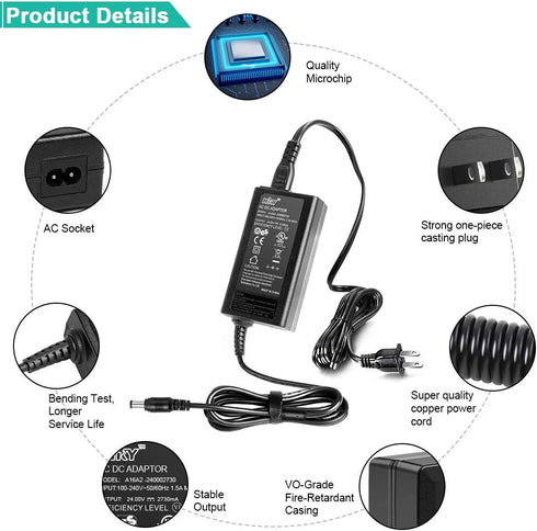 HKY 24V AC Adapter for Vizio Soundbar VSB200 VSB205 VSB210 VSB206 VSB207 VSB200 VSB210WS VHT215 VHT510 P/N:90012422801 S065BP2400250 SB4021-MA1 Sp...