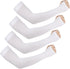 4 Pairs Uv Protection Sleeves for Men Women, White Sun Protection Cooling Arm Sleeves for Women, Uv Blocking Arm Sleeves Golf Sleeves for Summer O...