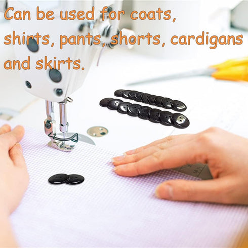 AKOAK 50 Pcs/Lot Resin Round Buttons, 2 Holes 20 mm Sewing Craft Buttons, for Clothing Sewing Shirt Scrapbooking Card DIY Crafts Supplies (Black)...