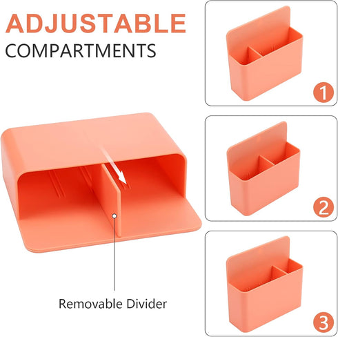 Orange Magnetic Dry Erase Marker Holder, Magnetic Pencil Cup, Orange Locker organizer, Magnetic Marker Holder with Strong for Whiteboard, Refriger...