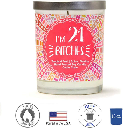 21st Birthday Gift for Her | I'm 21 | Funny Scented Candle Gift for Daughter, Son, BFF, Sister, Best Friend, Cousin, 21 Year Old Birthday Candles ...