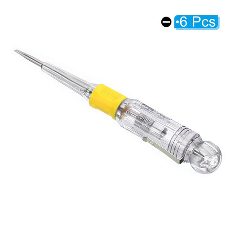 PATIKIL Voltage Tester AC 150-500V Contact Electrical Detector Slotted Screwdriver Tester Pen with Neon Tube, Clear Pack of 6...