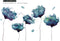 Amaonm Creative Removable 3D Light Blue Dream Flower Wall Sticker Peel Stick Home Art Decor Nursery Floral Wall Decal for Girls Bedrom Living Room...