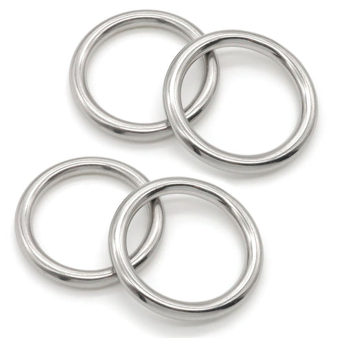 Heavy Duty Stainless Steel Metal O-Ring Welded Metal Round Rings for Camping Belt, Luggage Hardware Accessories (4, 8 x 50mm ID)...