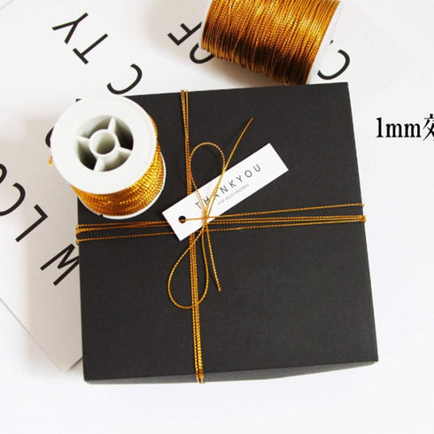 1mm Spool Gold Metallic Cord Tinsel String Jewelry Braided Thread, Total Length 109 Yards/ 328 Feet (Gold)...
