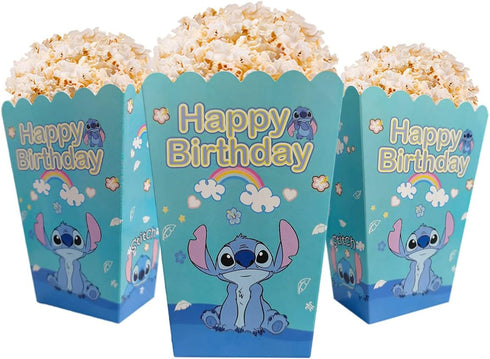 12Pcs Stitch Party Popcorn Boxes,Stitch Birthday Theme Party Supplies...