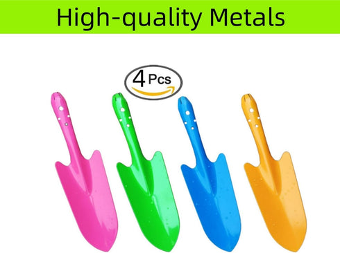 4 PCS Gardening Trowels,Mini Colorful Trowel Metal Garden Hand Shovels,Garden Tools for Kids Teens Adults Flower Soil Planting Digging Transplanti...