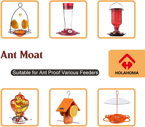 Ant Moat for Hummingbird Feeder - 3 OZ x 2 Pack Clear Insect Guard with Large Capacity...