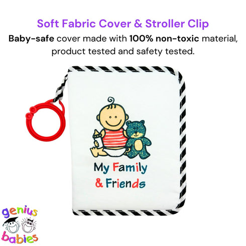 Baby's First Photo Album - My First Family Photo Album for Baby - Soft Fabric, Baby Safe, Easy to Clean, Holds 17 Photos, Personalize with Your Fa...
