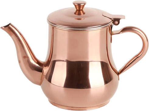 Teapots, 500ML Rose Gold Stainless Steel Teapot Integrated Cover and Anti?scalding Handle Design Tea Pot with Removable Infuser Suitable for Confe...